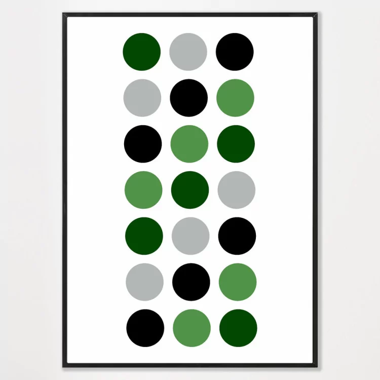Poster ligne de cercles verts - décoration murale