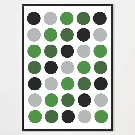 Poster cercles verts - décoration murale