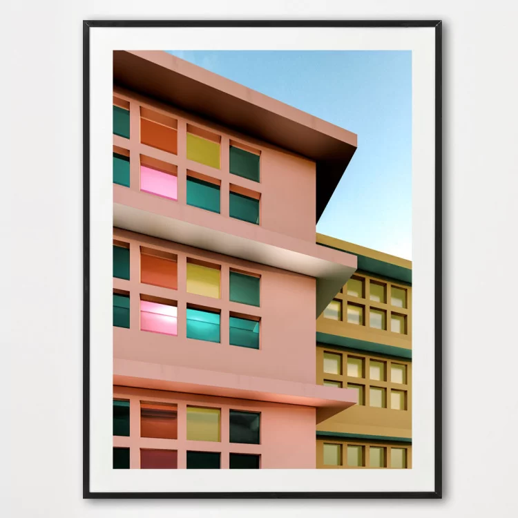 Poster bâtiment minimaliste - décoration murale