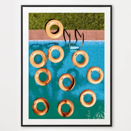 Poster photo bouées oranges - décoration murale