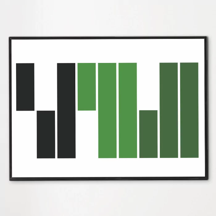 Poster parallel green lines - décoration murale