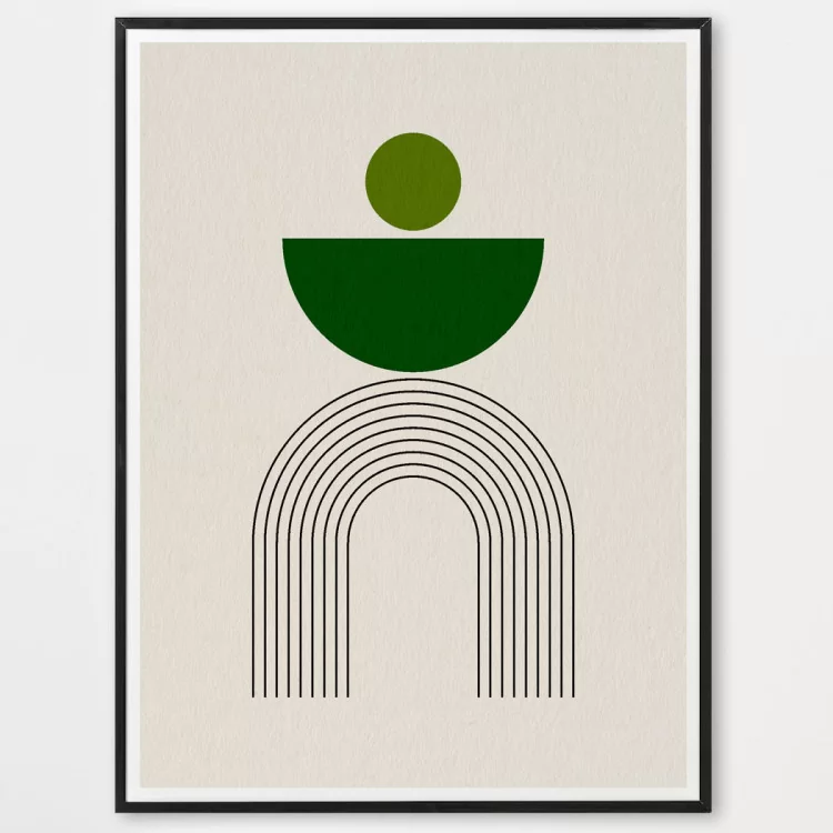 Poster symétries vertes - décoration murale