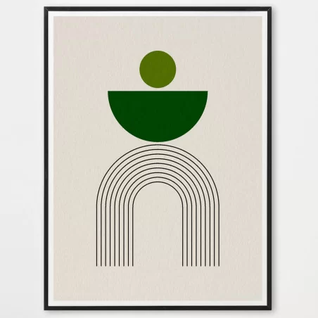 Poster symétries vertes - décoration murale