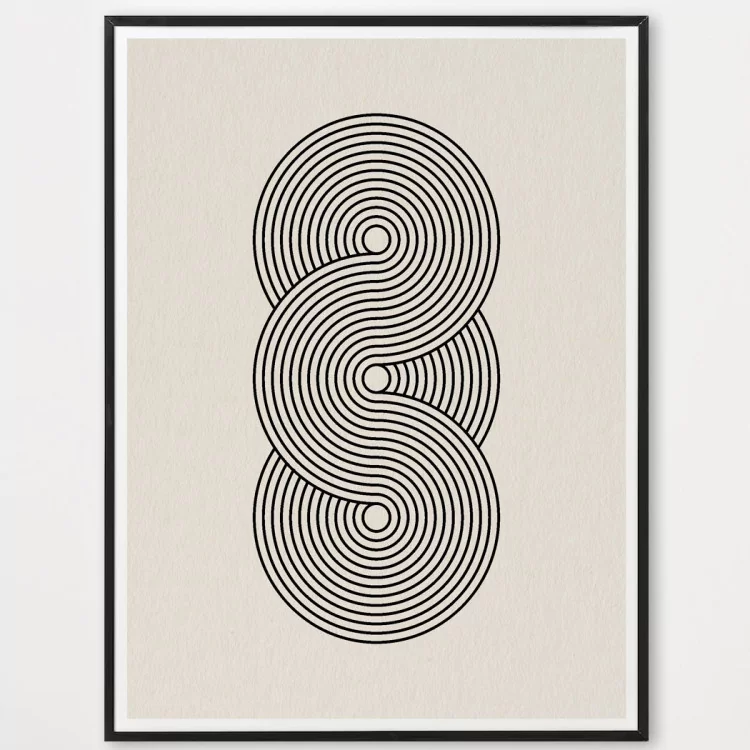 Poster cercles sinueux - décoration murale