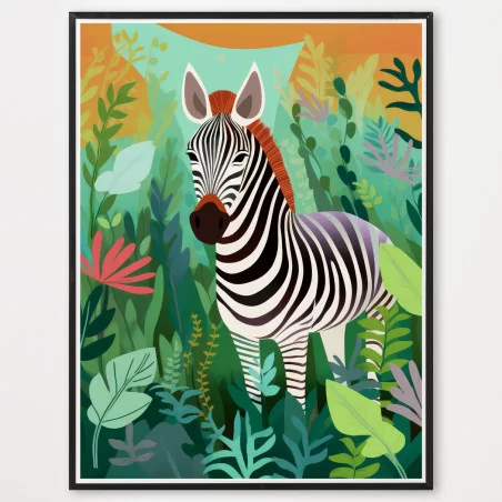 Poster le zèbre - décoration murale