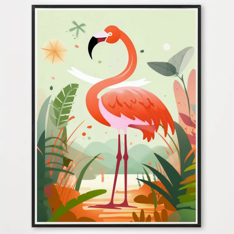 Poster le flamant rose - décoration murale