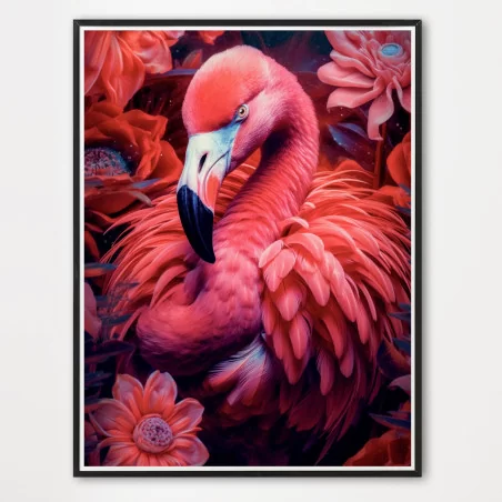 Poster flamant rose - décoration murale